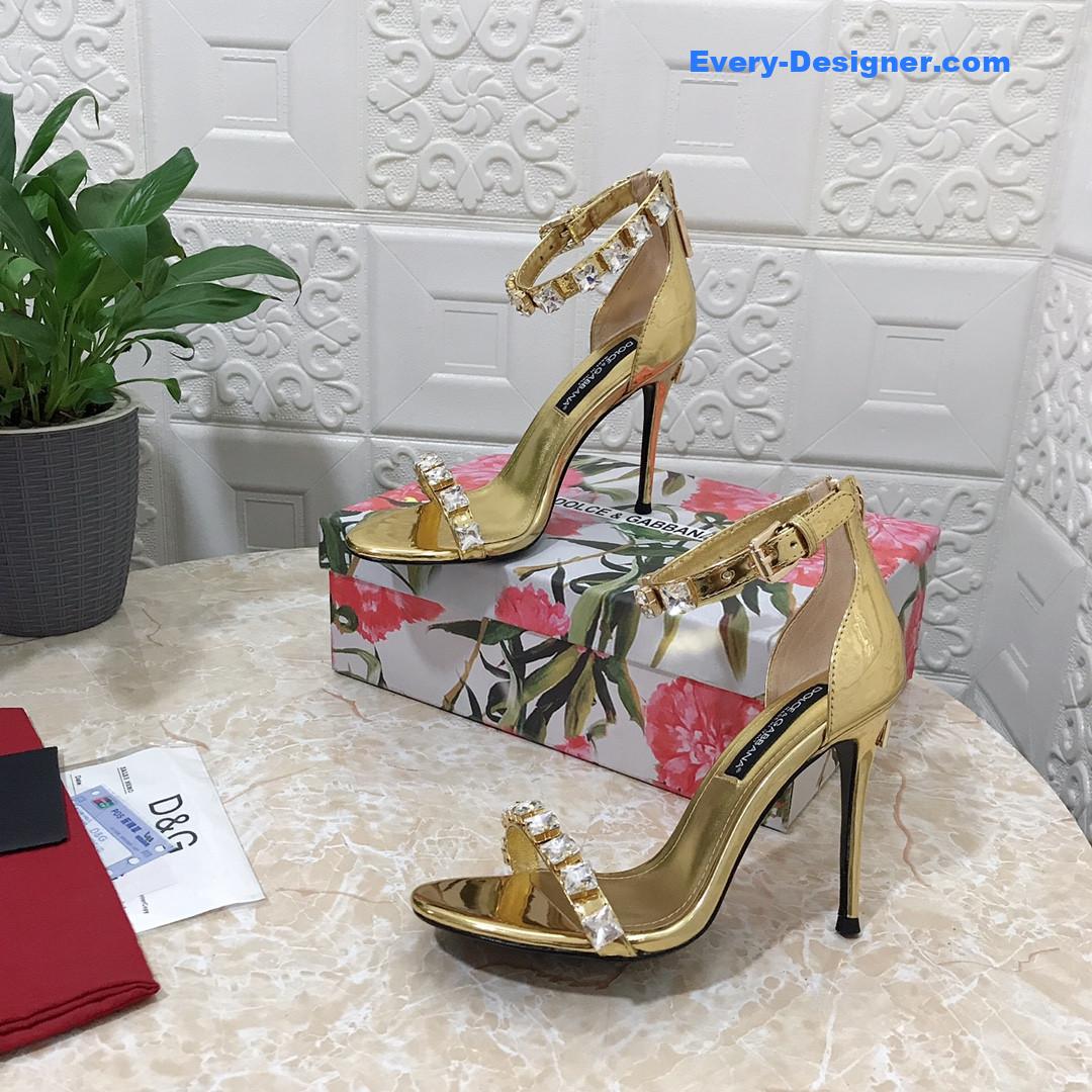 Dolce & Gabbana d&g hand-stitched glass back zip sandals