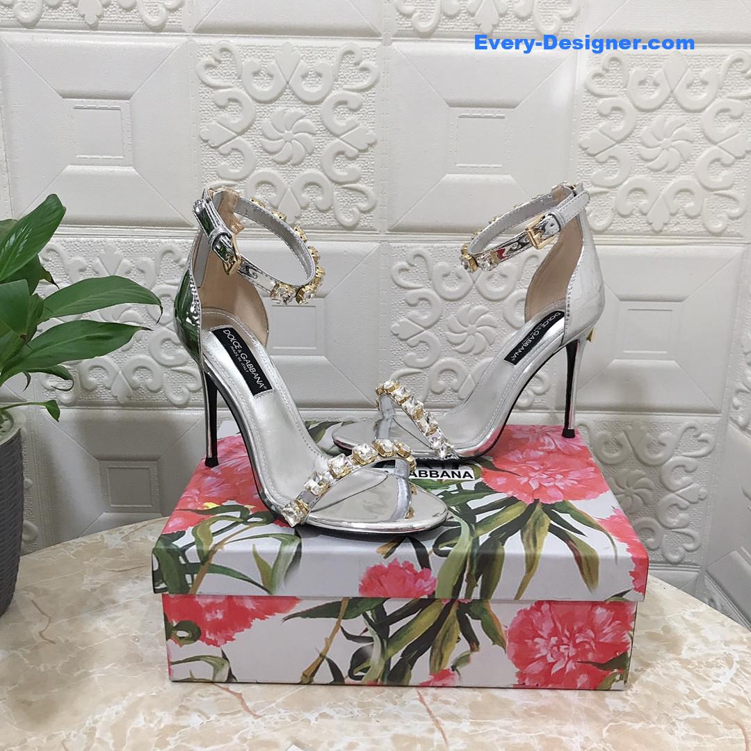 Dolce & Gabbana d&g hand-stitched glass back zip sandals