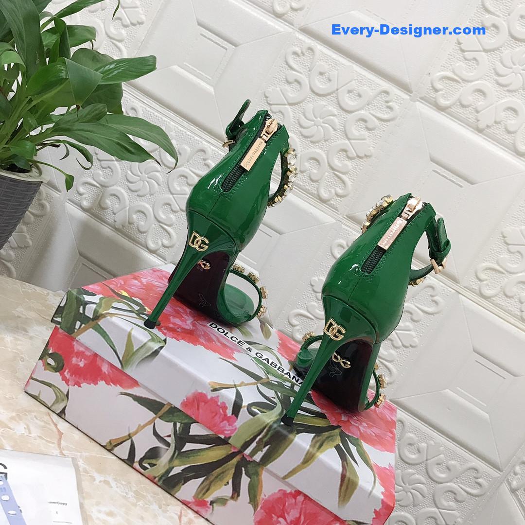 Dolce & Gabbana d&g hand-stitched glass back zip sandals