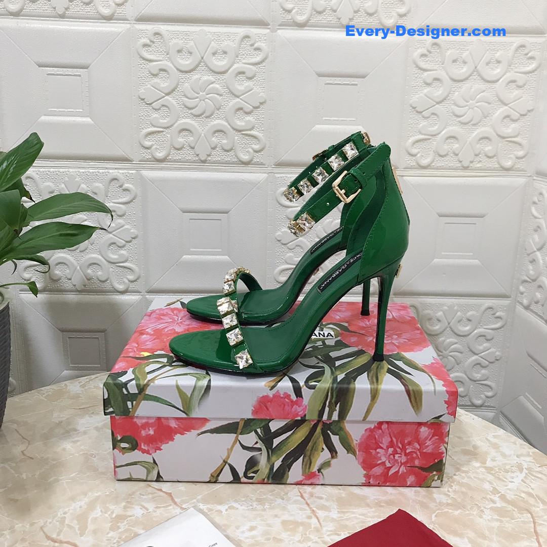 Dolce & Gabbana d&g hand-stitched glass back zip sandals