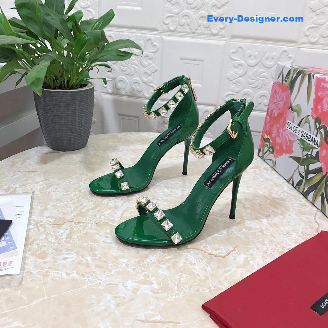 Dolce & Gabbana d&g hand-stitched glass back zip sandals