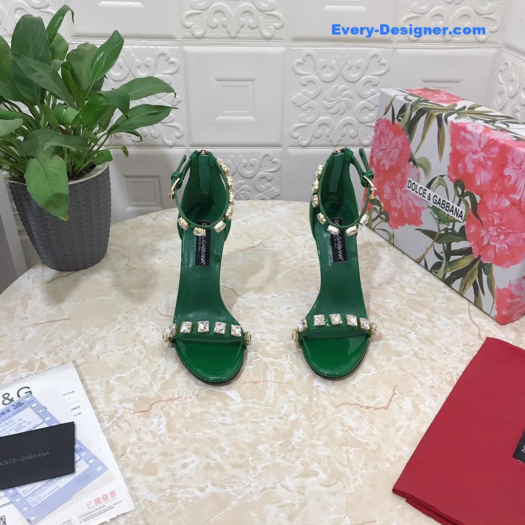 Dolce & Gabbana d&g hand-stitched glass back zip sandals