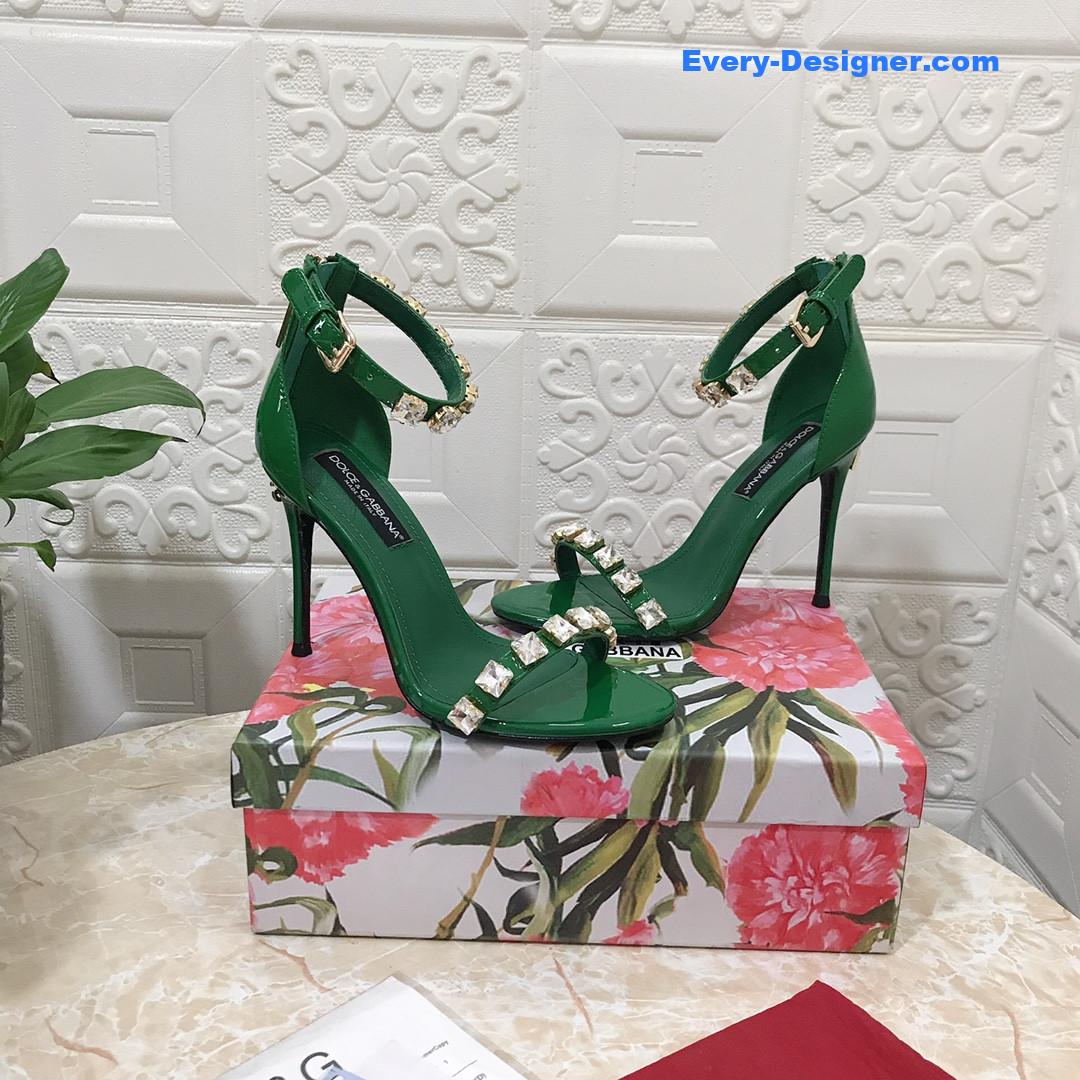 Dolce & Gabbana d&g hand-stitched glass back zip sandals