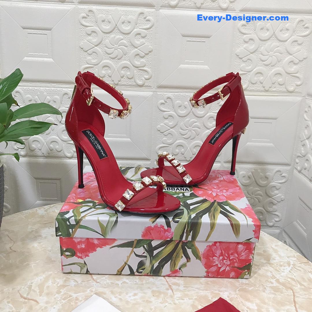 Dolce & Gabbana d&g hand-stitched glass back zip sandals