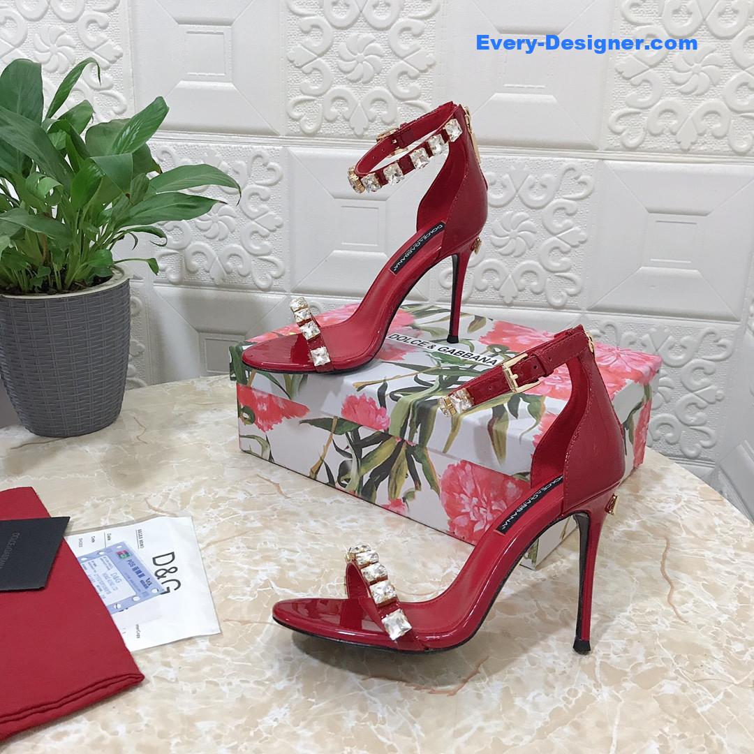 Dolce & Gabbana d&g hand-stitched glass back zip sandals