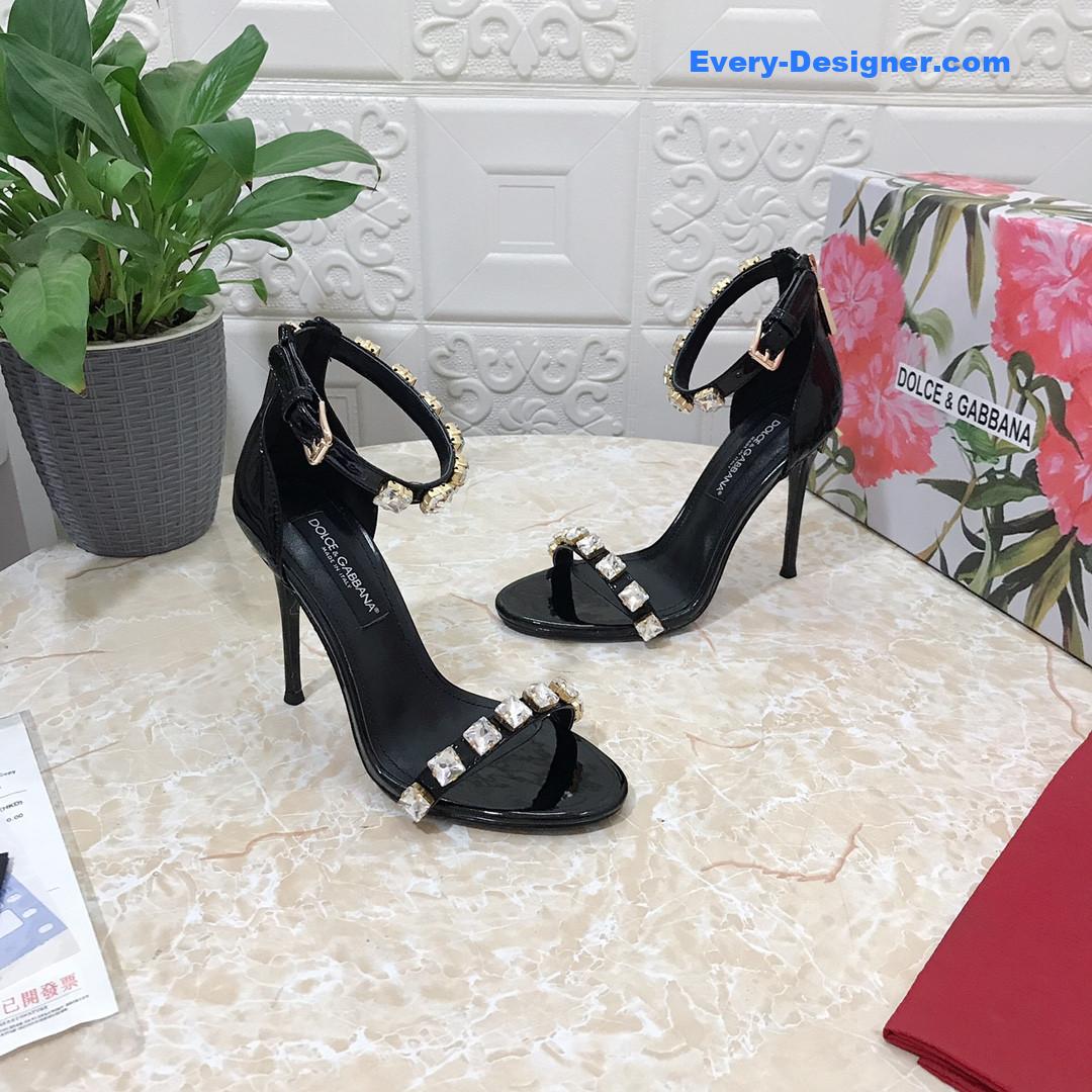 Dolce & Gabbana d&g hand-stitched glass back zip sandals