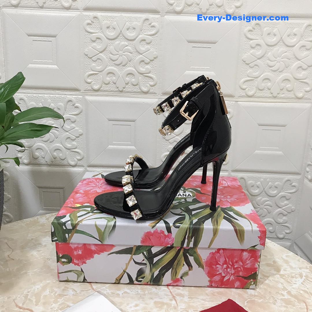 Dolce & Gabbana d&g hand-stitched glass back zip sandals