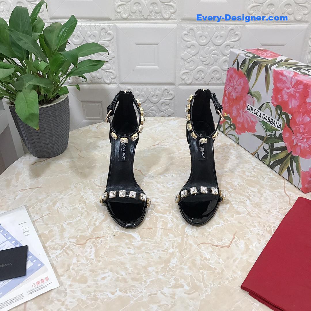 Dolce & Gabbana d&g hand-stitched glass back zip sandals