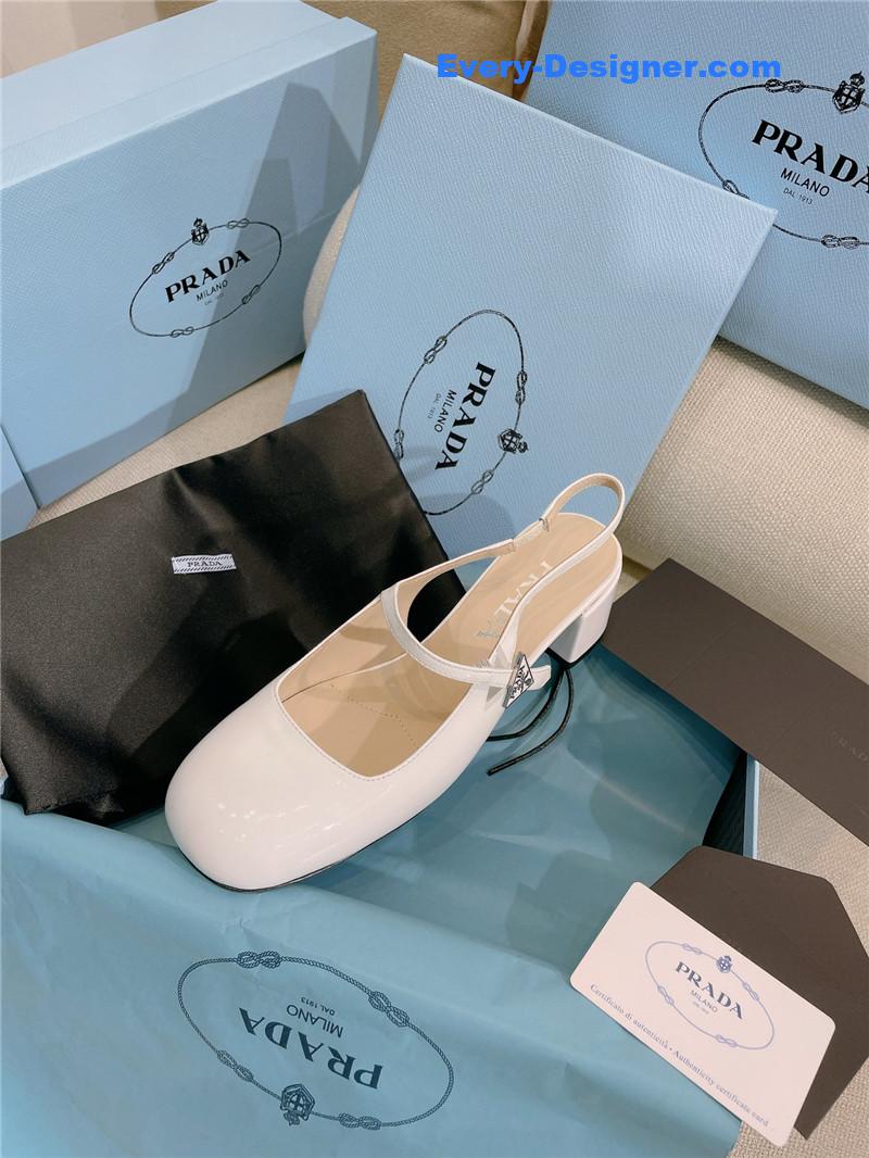 Pra*a patent leather back strap mary jane round toe sandals