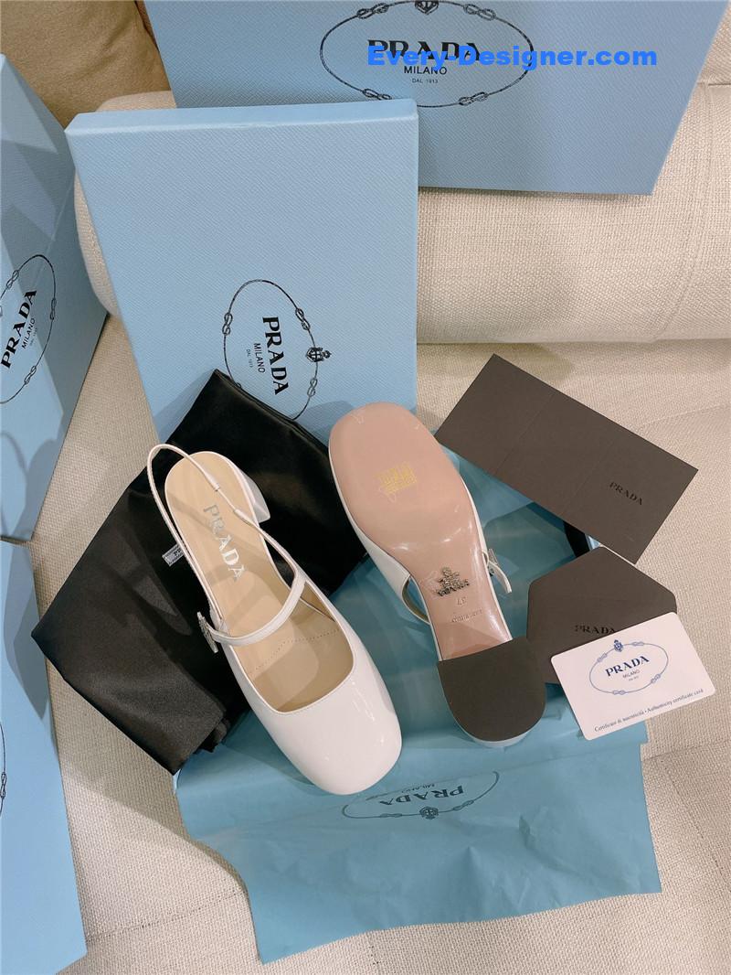 Pra*a patent leather back strap mary jane round toe sandals