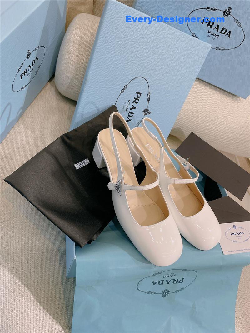 prada patent leather back strap mary jane round toe sandals