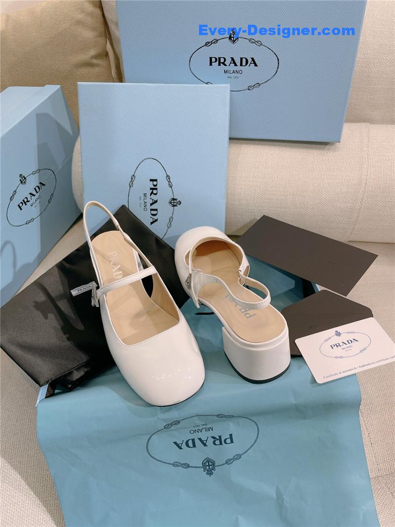 Pra*a patent leather back strap mary jane round toe sandals