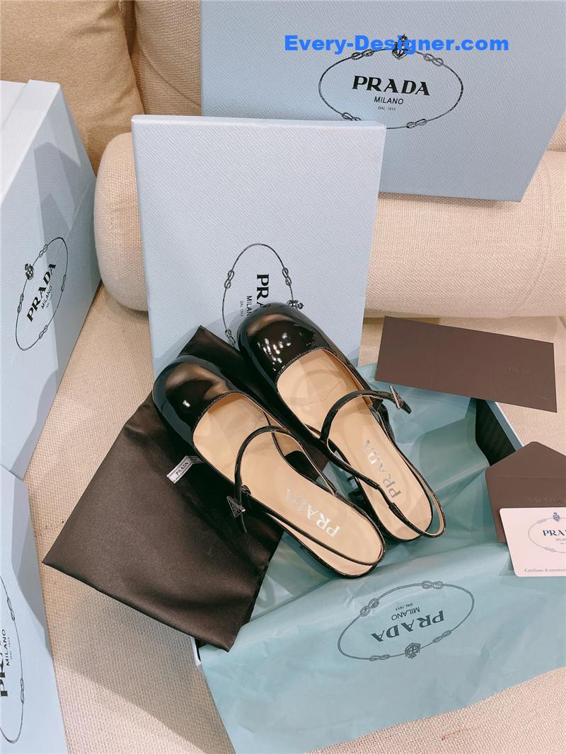 prada patent leather back strap mary jane round toe sandals