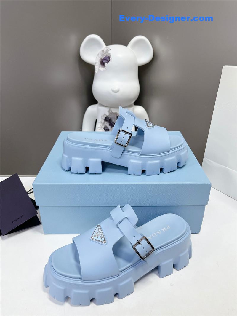 prada zigzag roman braid platform rubber sandals