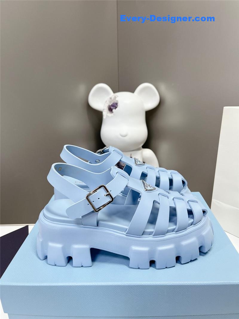 Pra*a zigzag roman braid platform rubber sandals