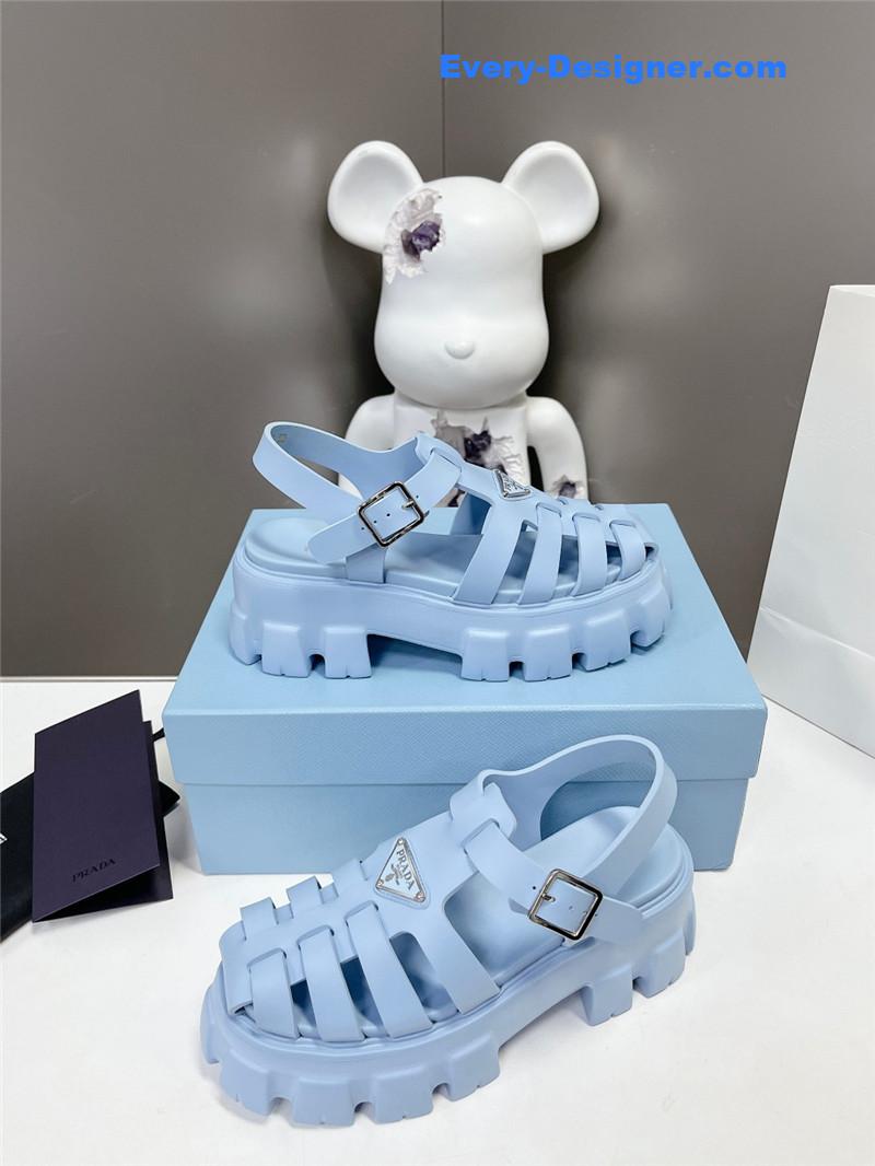 prada zigzag roman braid platform rubber sandals