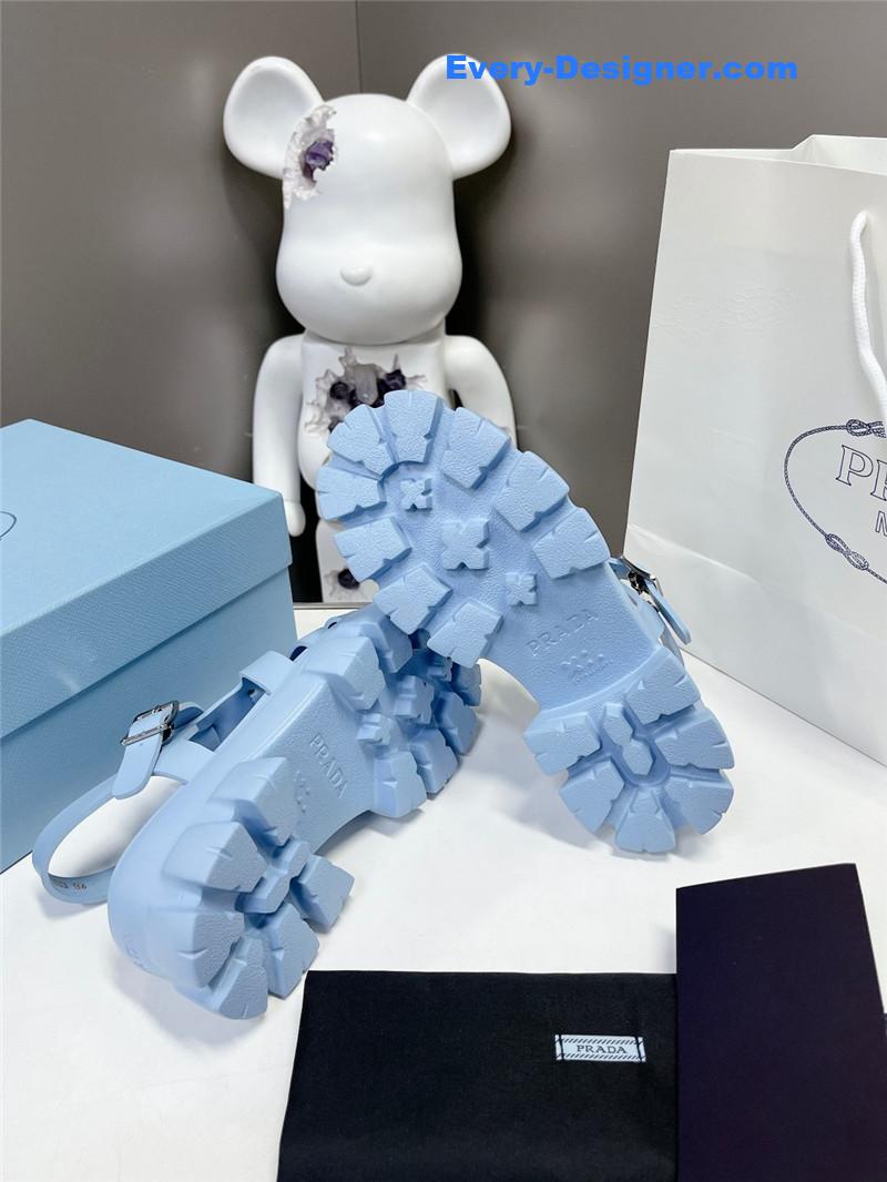 Pra*a zigzag roman braid platform rubber sandals