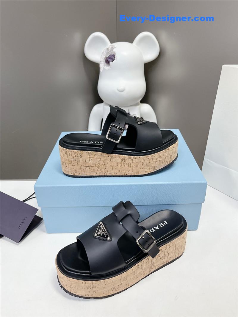 prada zigzag roman braid platform rubber sandals