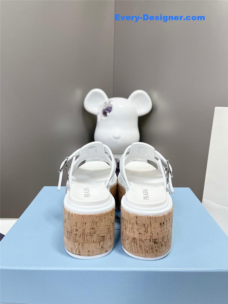 Pra*a zigzag roman braid platform rubber sandals