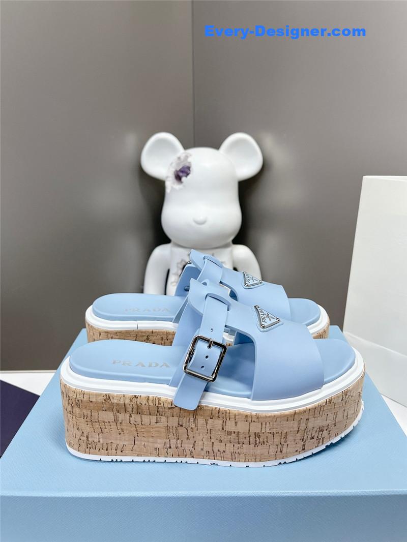 Pra*a zigzag roman braid platform rubber sandals