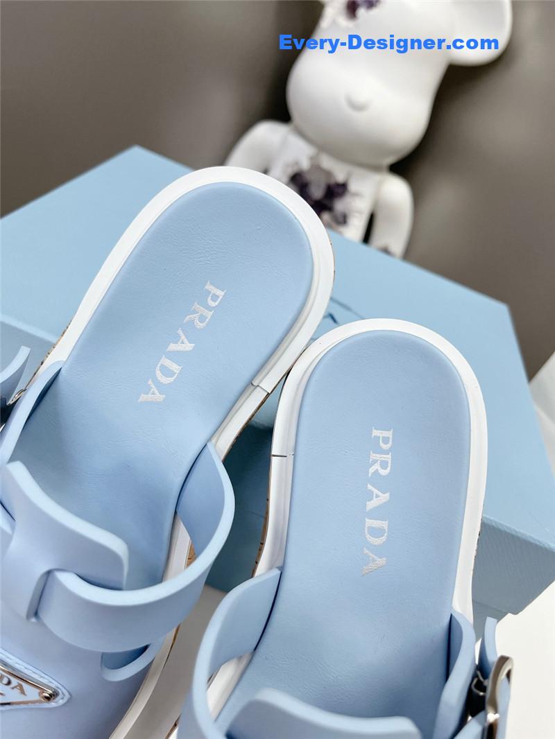 Pra*a zigzag roman braid platform rubber sandals