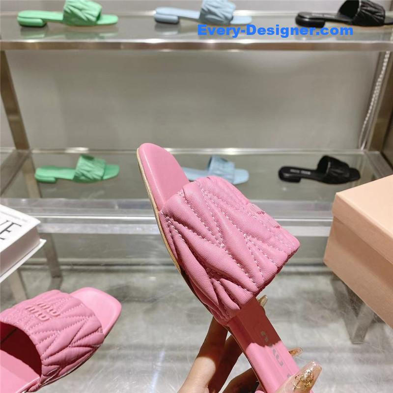 miumiu flat lambskin sandal slippers