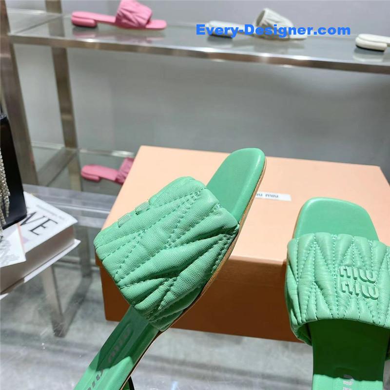 miumiu flat lambskin sandal slippers