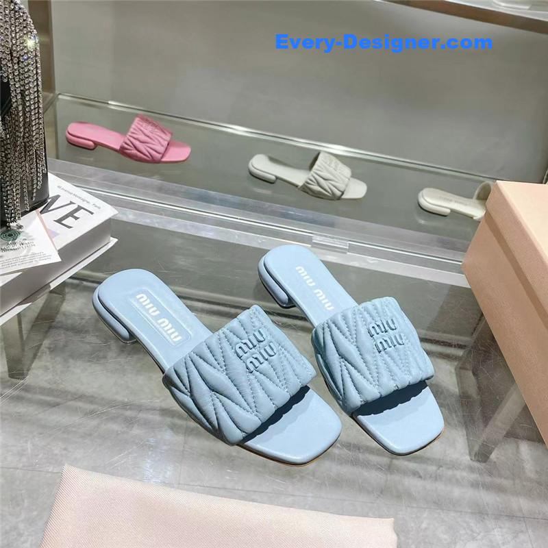 miumiu flat lambskin sandal slippers