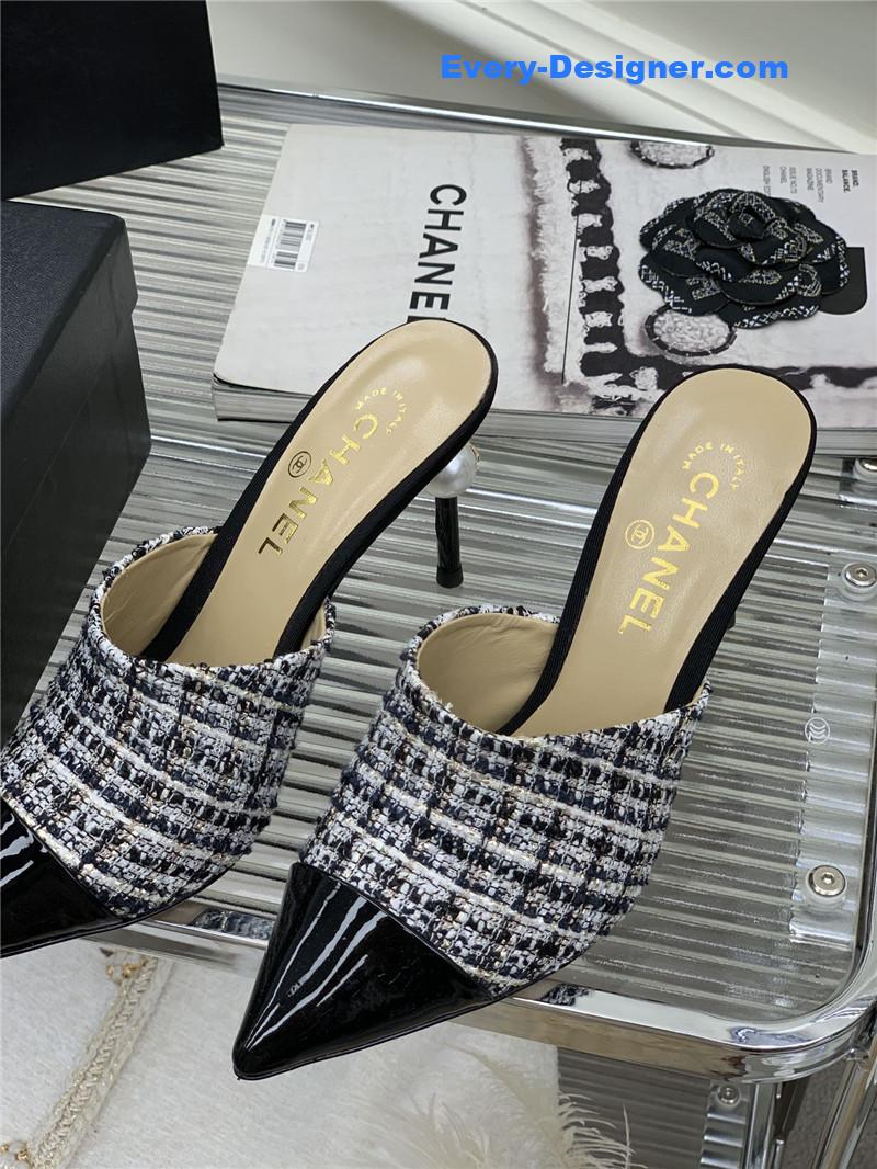 CC pointed toe stiletto mules