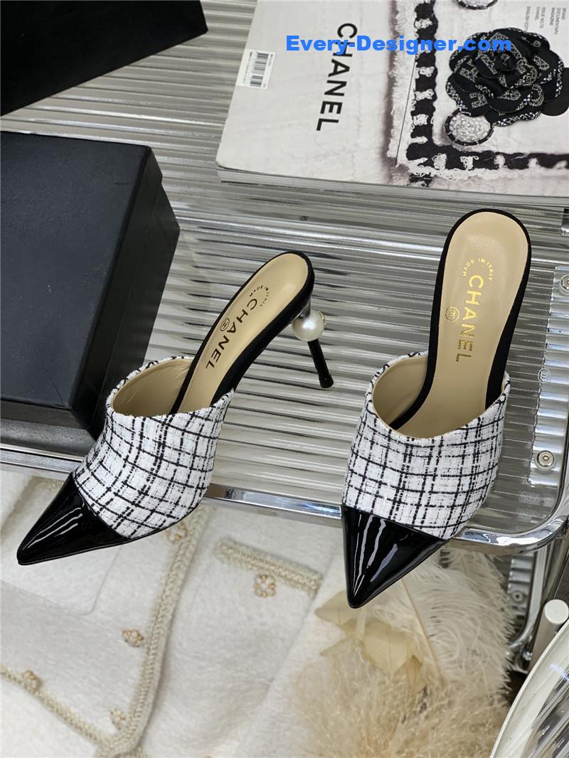 CC pointed toe stiletto mules