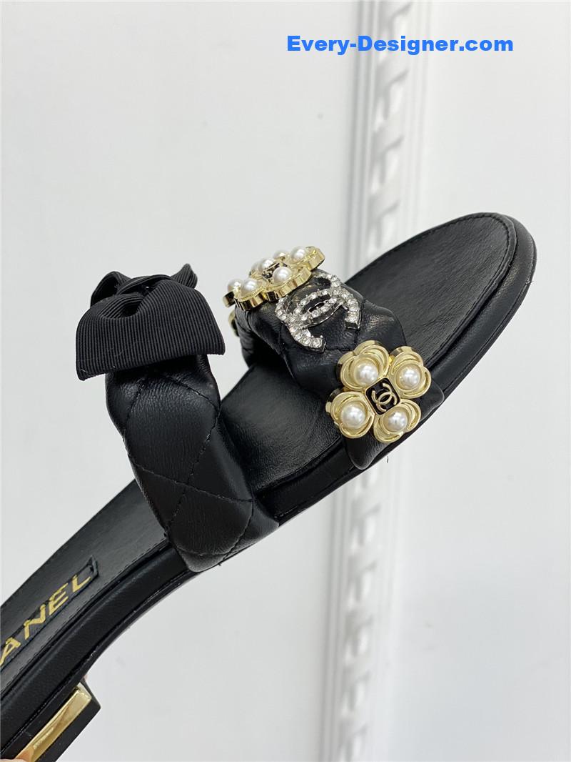 CC new bowknot flower buckle slippers