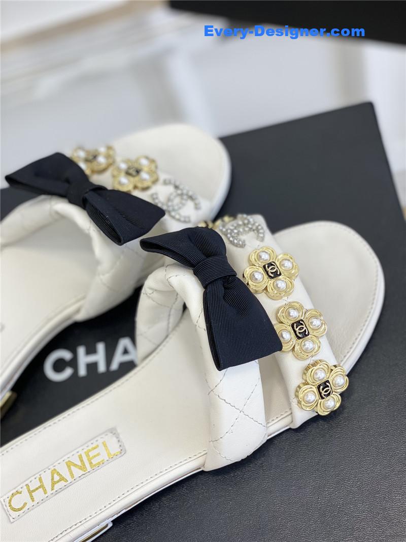 CC new bowknot flower buckle slippers