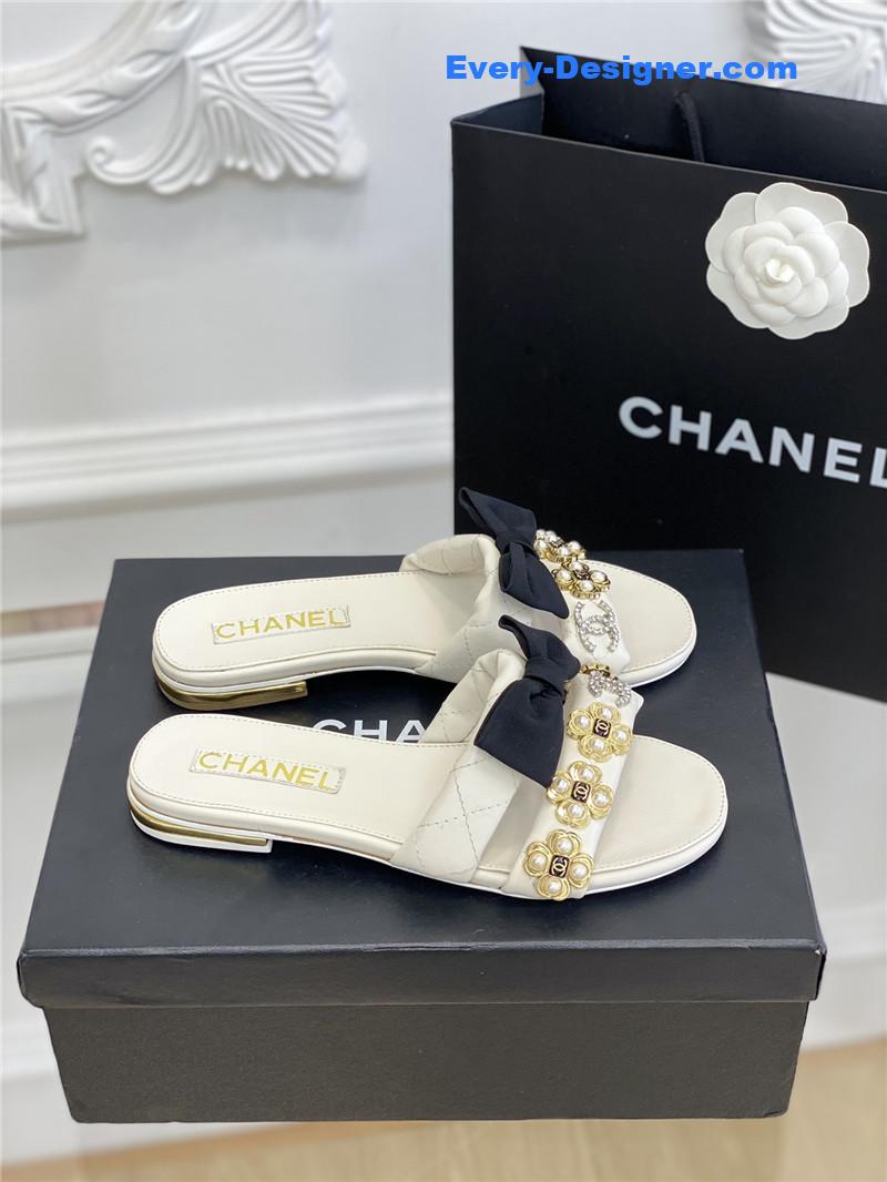 CC new bowknot flower buckle slippers