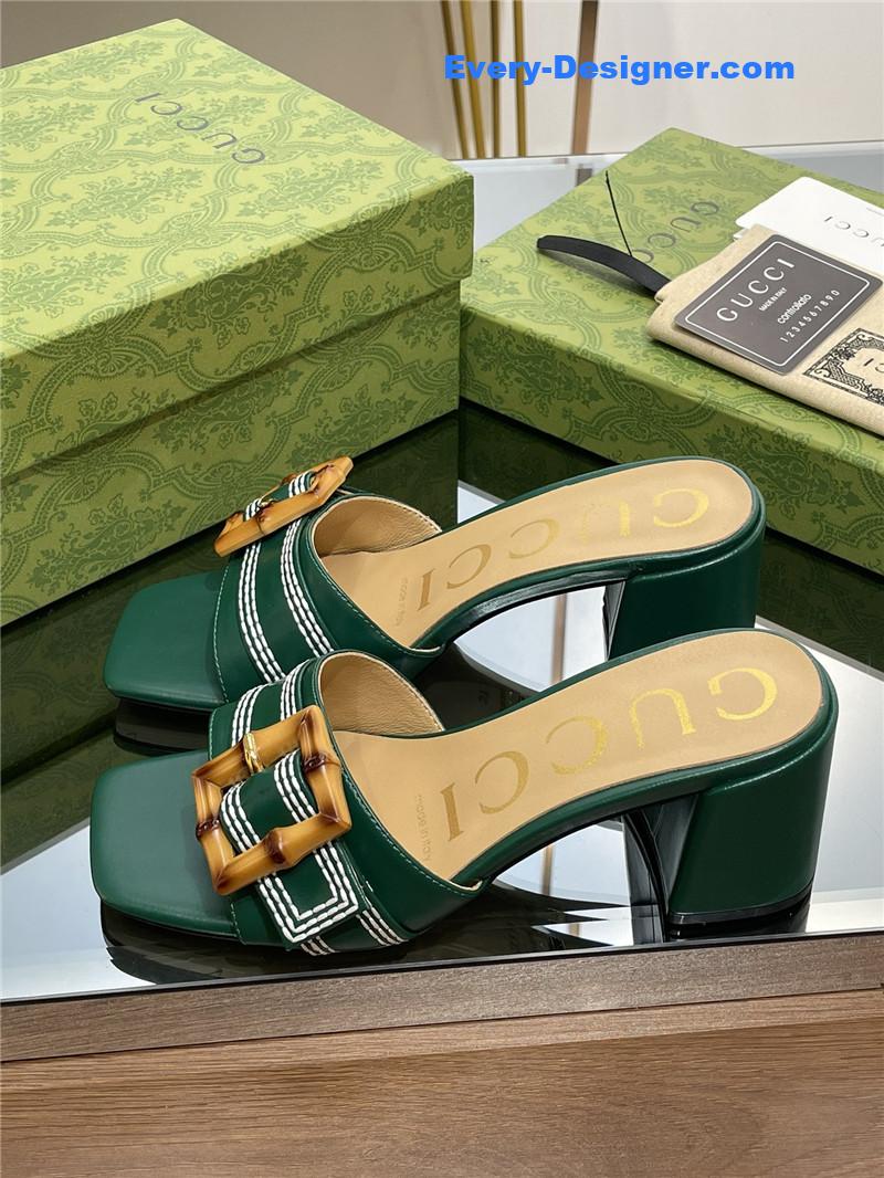 Gvc*1 chunky heel bamboo buckle sandals