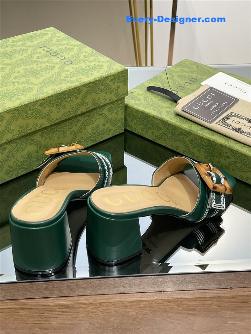 Gvc*1 chunky heel bamboo buckle sandals