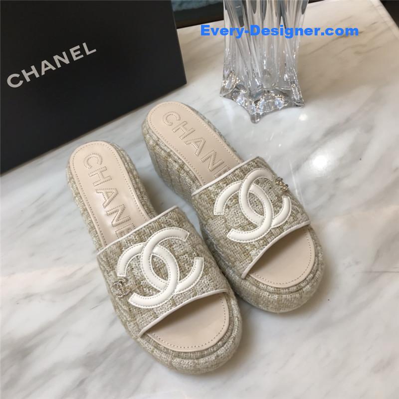 CC new large double C lazy platform slippers