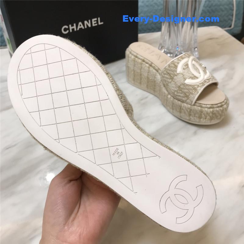 CC new large double C lazy platform slippers