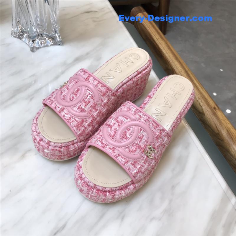 CC new large double C lazy platform slippers