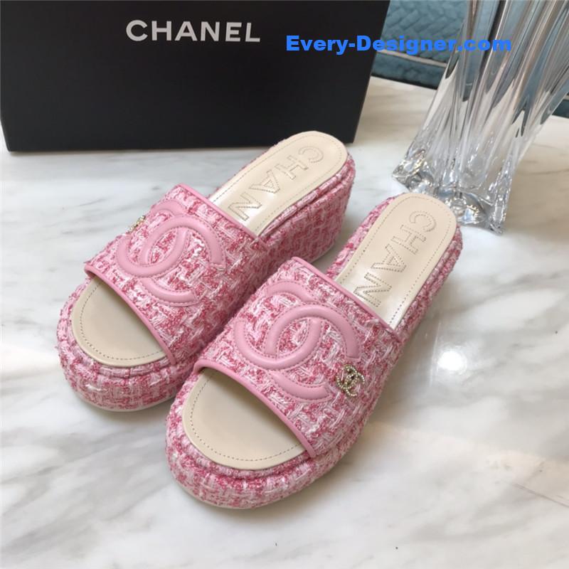 CC new large double C lazy platform slippers