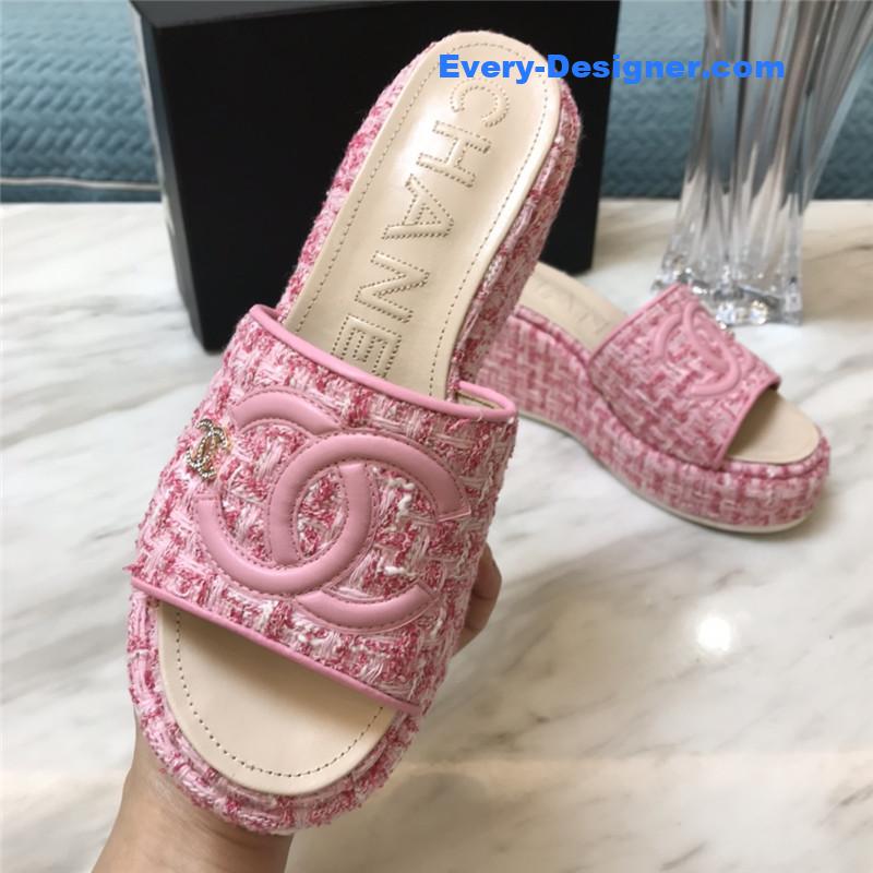 CC new large double C lazy platform slippers