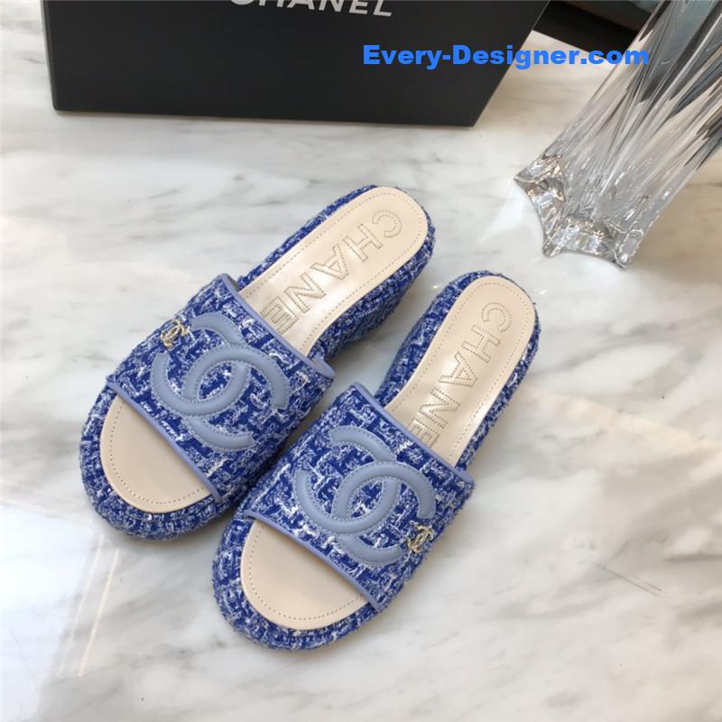 CC new large double C lazy platform slippers