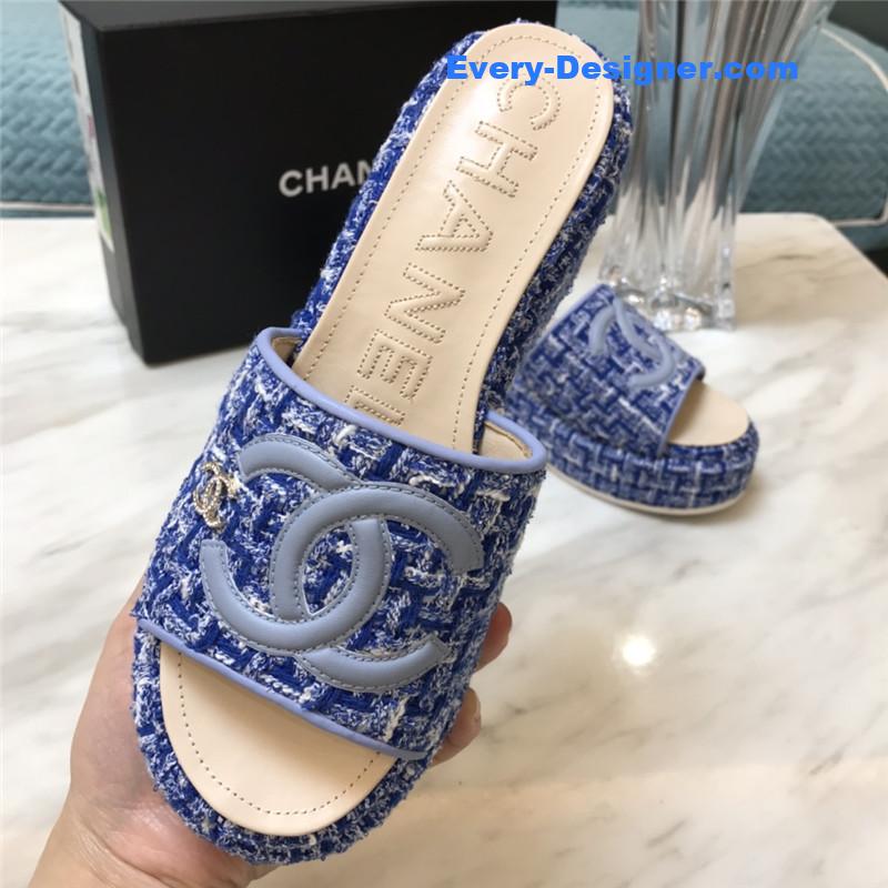 CC new large double C lazy platform slippers