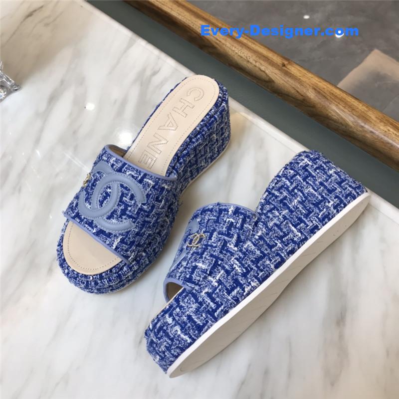 CC new large double C lazy platform slippers