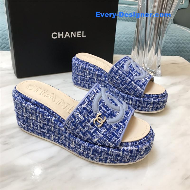 CC new large double C lazy platform slippers