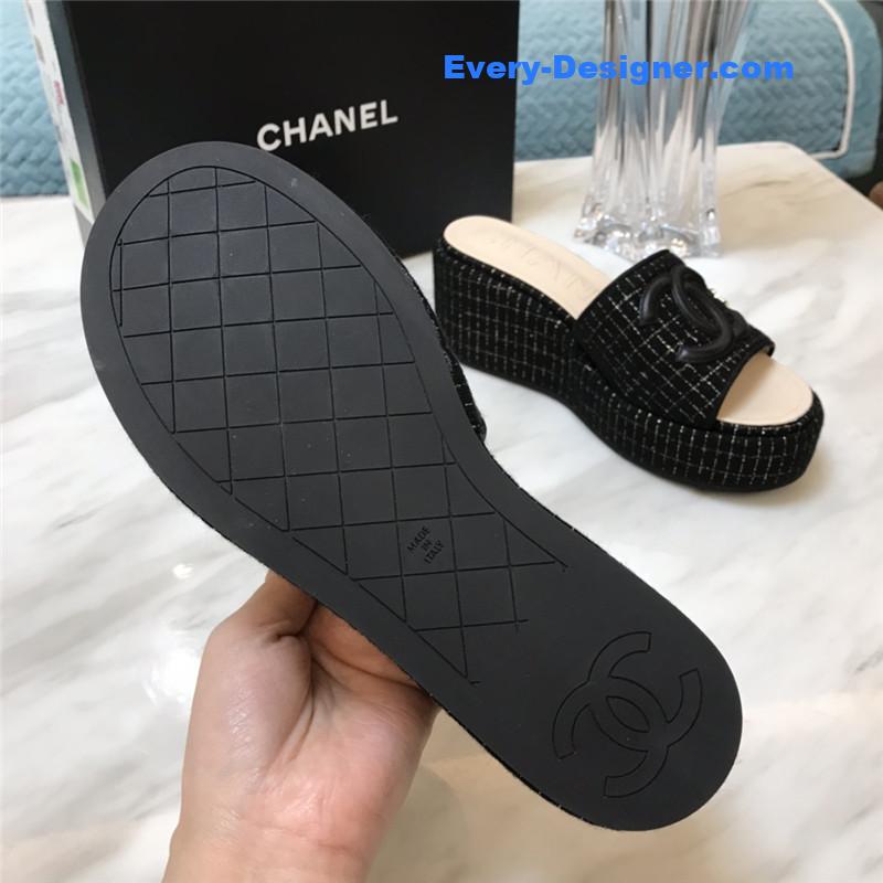 CC new large double C lazy platform slippers