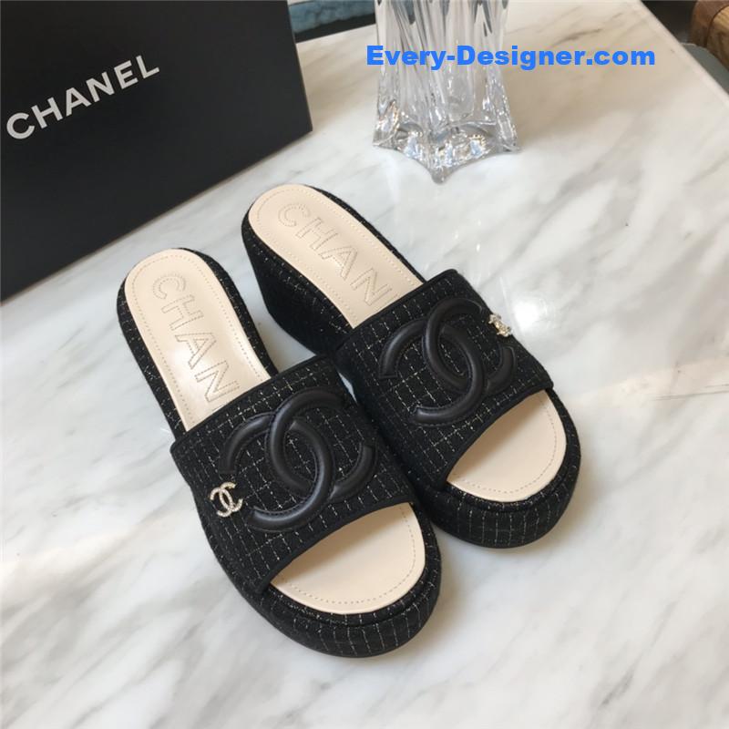 CC new large double C lazy platform slippers