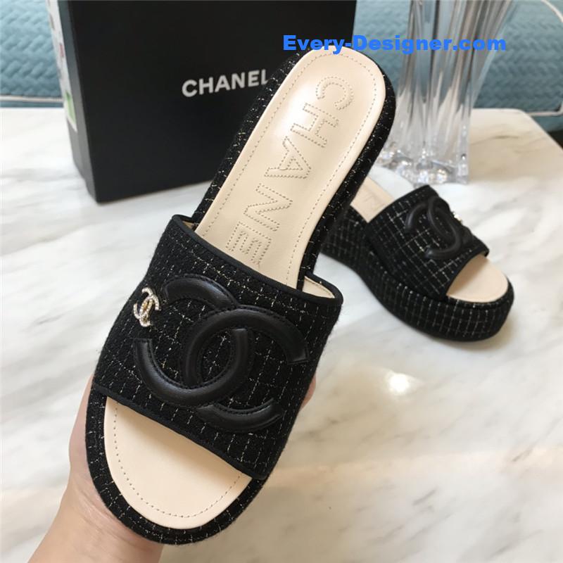 CC new large double C lazy platform slippers