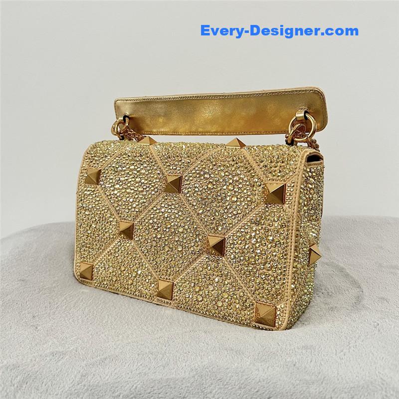 Va1e*ntin0 garavani roman stud crystal shoulder bag