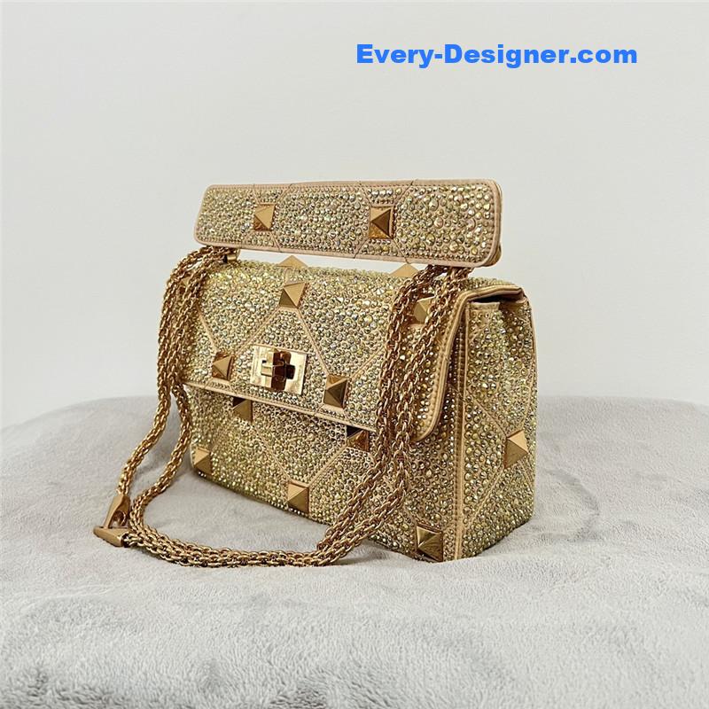 Va1e*ntin0 garavani roman stud crystal shoulder bag