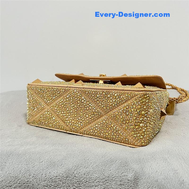Va1e*ntin0 garavani roman stud crystal shoulder bag